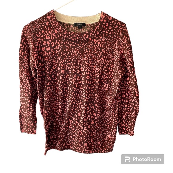 J. Crew Sweaters - J. Crew sweater pink animal print SZ M. NWOT
